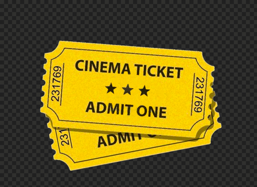 Yellow Cinema Ticket Download PNG