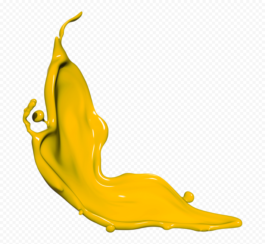 Yellow Color Sauce Paint Liquid Splash PNG Image