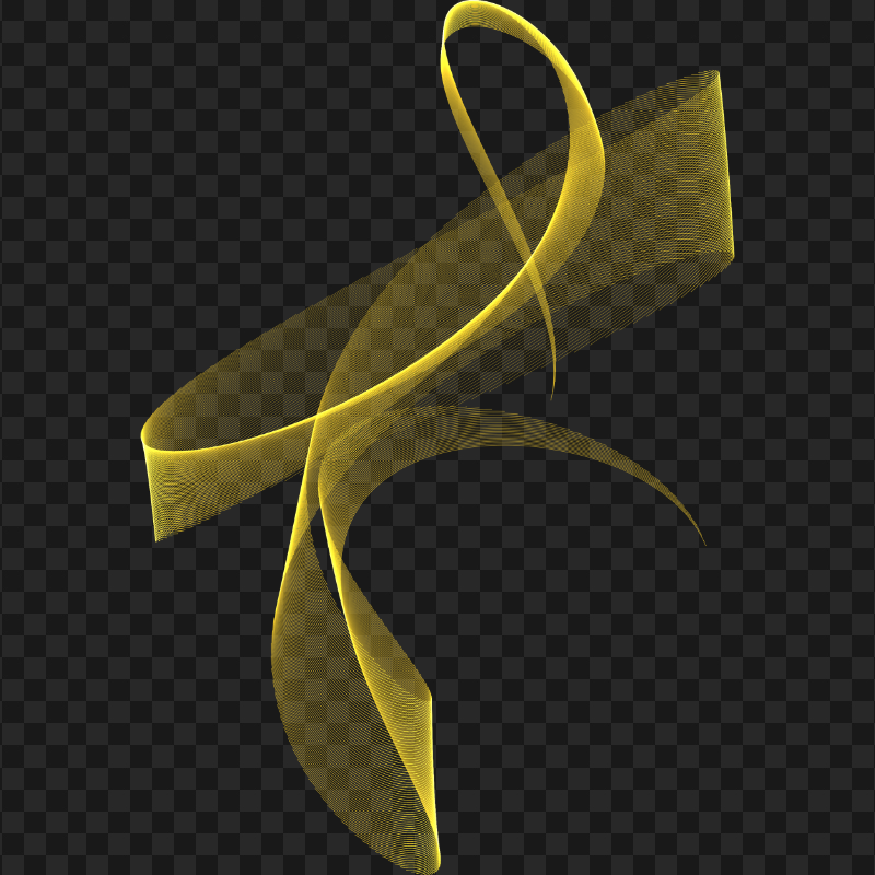 Yellow Curved Lines Abstract Transparent PNG
