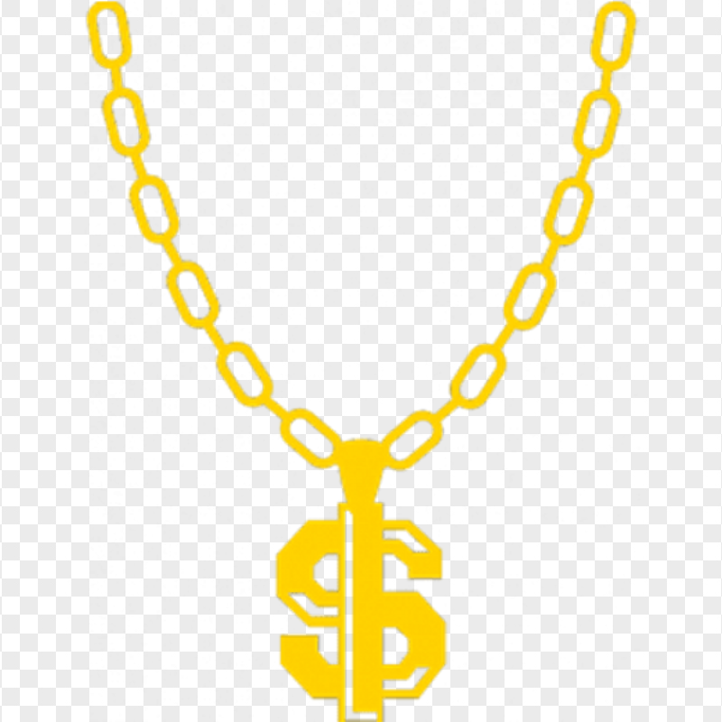 Yellow Dollar Chain Thug Life Vector