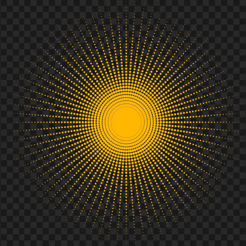 Yellow Dots Halftone Circular HD PNG
