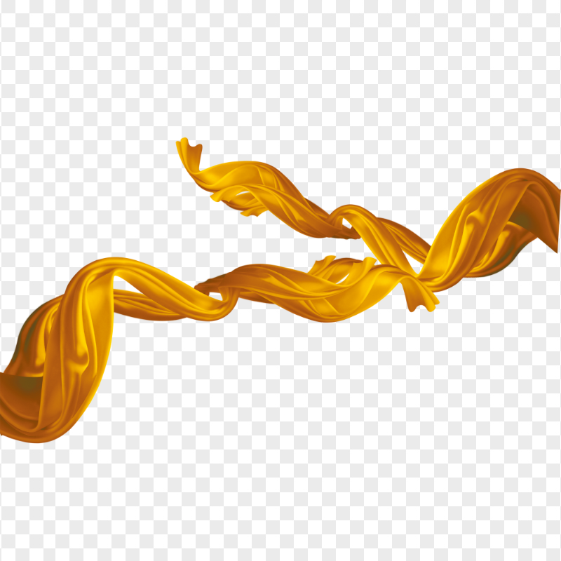 Yellow Golden Textile Silk Ribbon FREE PNG