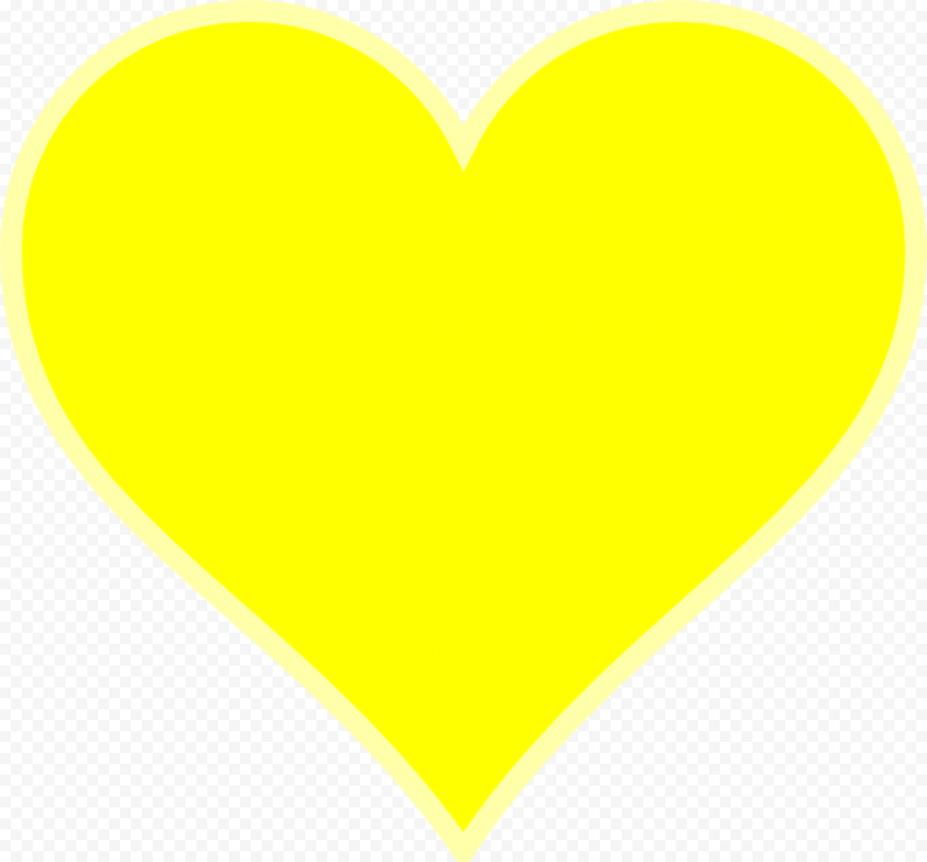 Yellow Heart With Light Yellow Border Citypng
