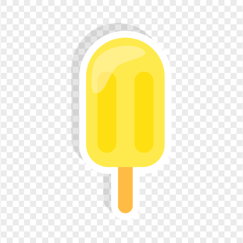 Yellow Ice Cream Bar Sticker Illustration HD PNG