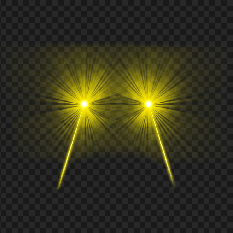 Yellow Lazer Eyes Flare Effect Front View PNG