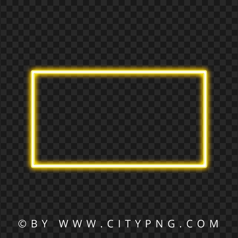 Yellow Neon Horizontal Frame HD PNG