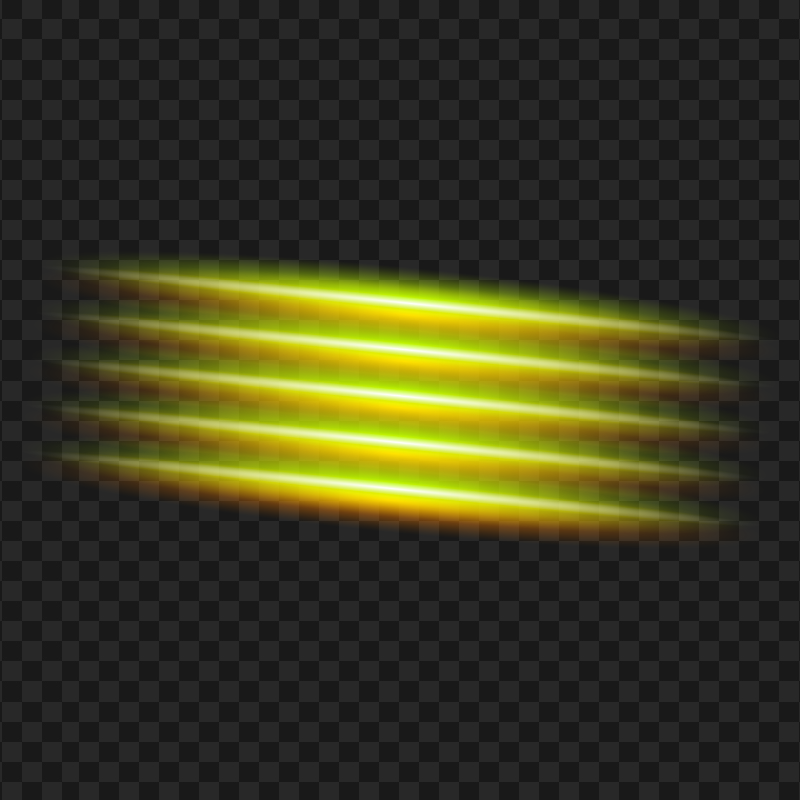 Yellow Neon Light Lines Effect PNG