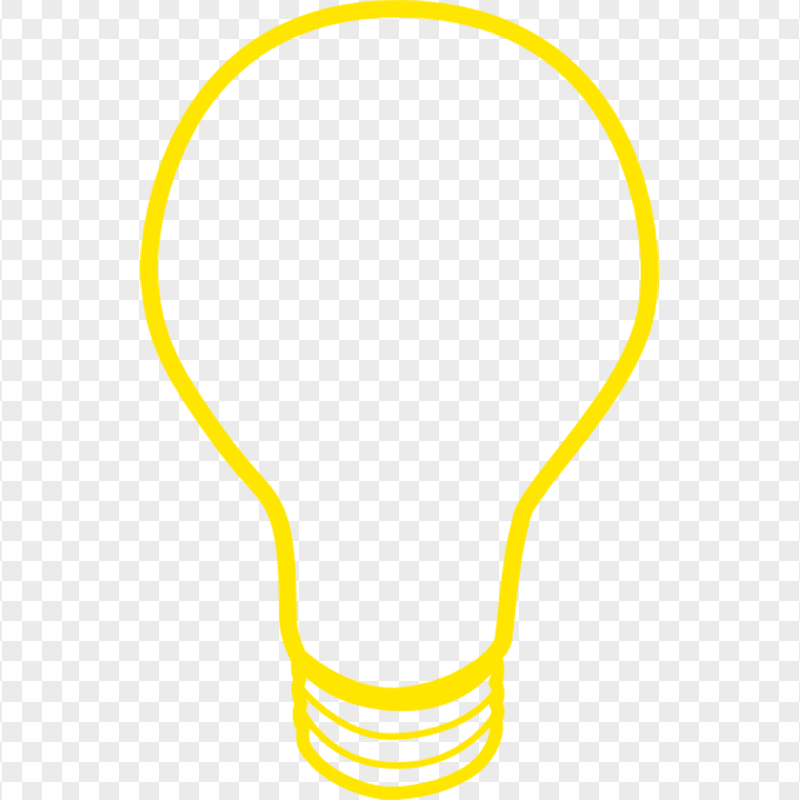 Yellow Outline Light Bulb Icon PNG