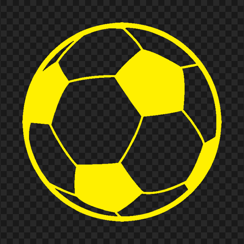 Yellow Outline Soccer Ball Icon HD PNG
