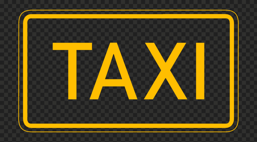Yellow Outline Taxi Service Transport Sign Logo HD PNG