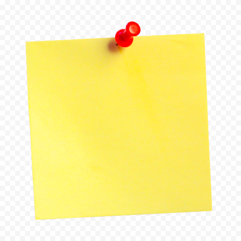Yellow Paper Sticky Note With Red Pin HD PNG
