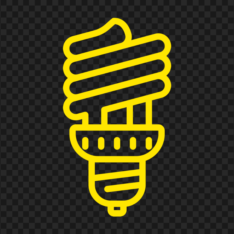 Yellow Spiral Bulb Icon PNG