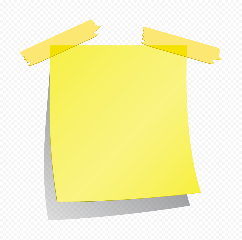 Yellow Sticky Note With Adhesive Tape HD PNG