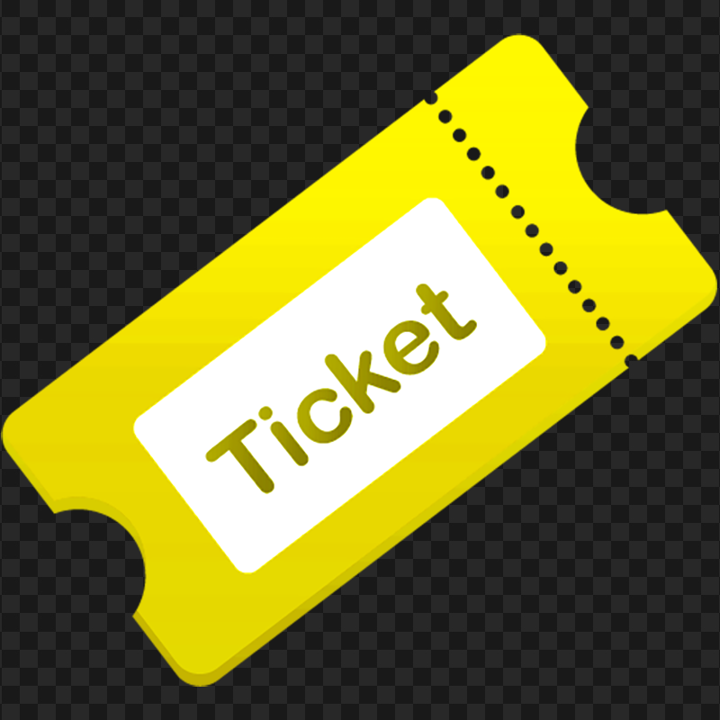Yellow Ticket Vector Flat Logo Icon PNG
