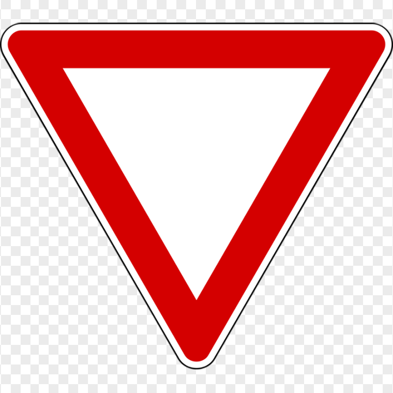 Yield Red Triangle Caution Road Traffic Sign