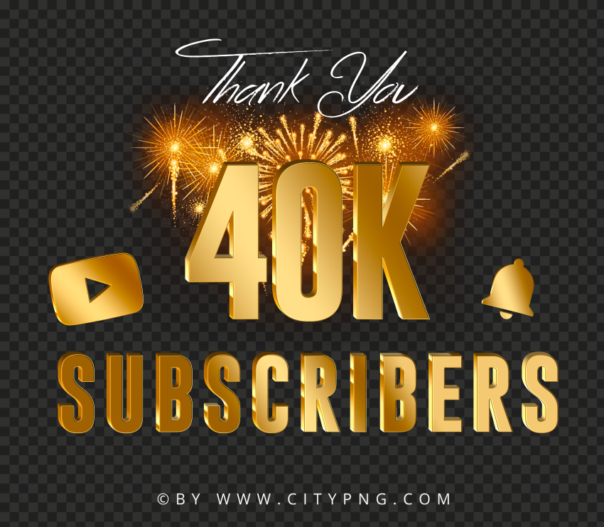 Youtube 40K Subscribers Celebration Fireworks PNG IMG