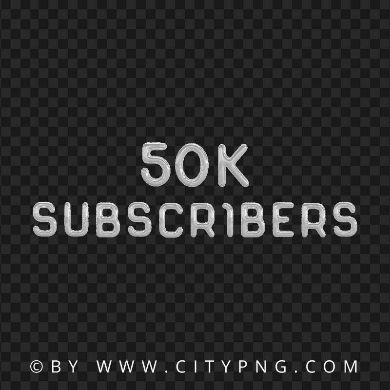 Youtube Silver 50K Balloons Subscribers Image PNG