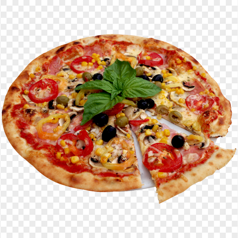 Yummy Vegetarian Pizza Italian Food PNG Image