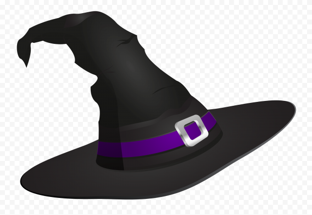 HD Black & Orange Witch Hat Vector Cartoon Clipart Halloween PNG | Citypng