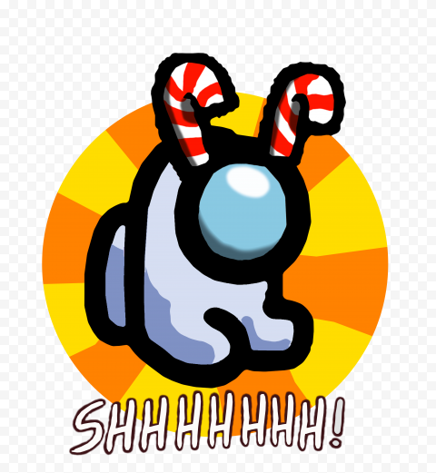 Download HD Cyan Among Us Character Crewmate Shhh Sign Front View ...