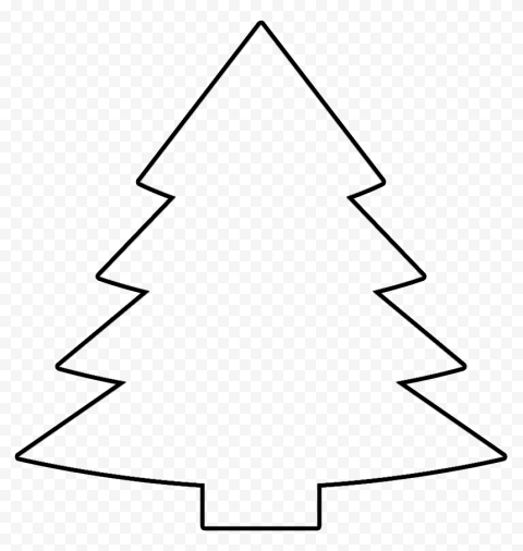 HD Simple Black Outline Christmas Tree PNG | Citypng