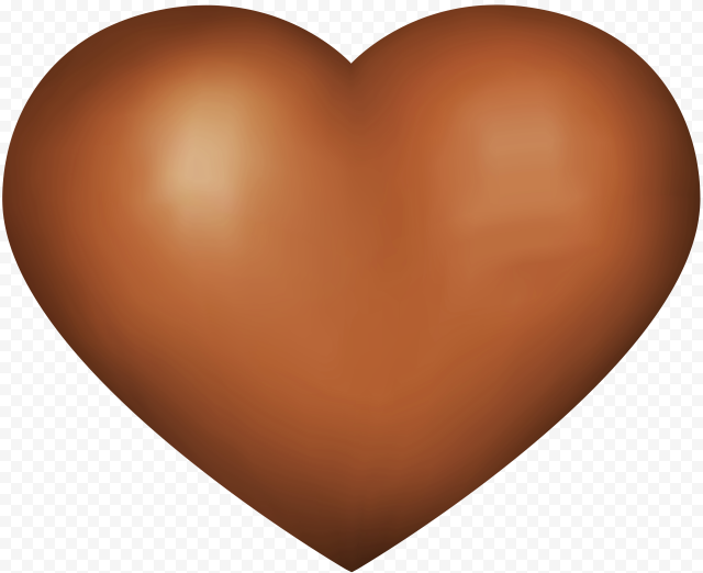 HD Brown Beautiful Glossy Heart Love Valentine Day PNG | Citypng